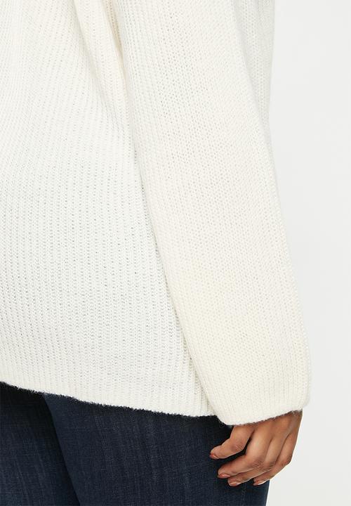 edit Plus - Raglan rib jumper - milk