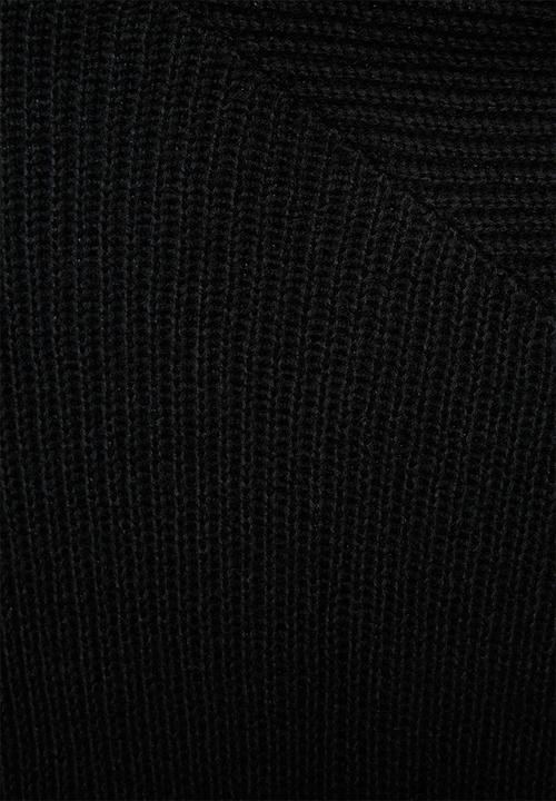 edit Plus - Raglan rib jumper - black