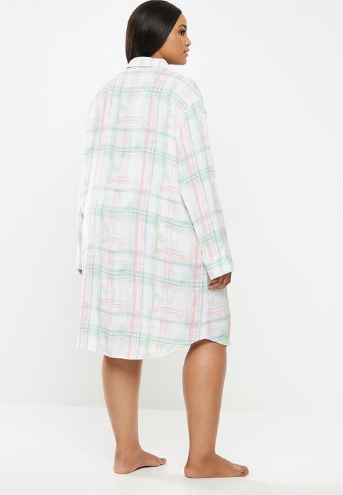 Superbalist - Plus sleep shirt - pastel check