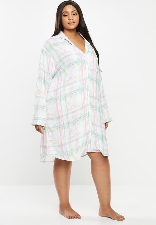 Superbalist - Plus sleep shirt - pastel check