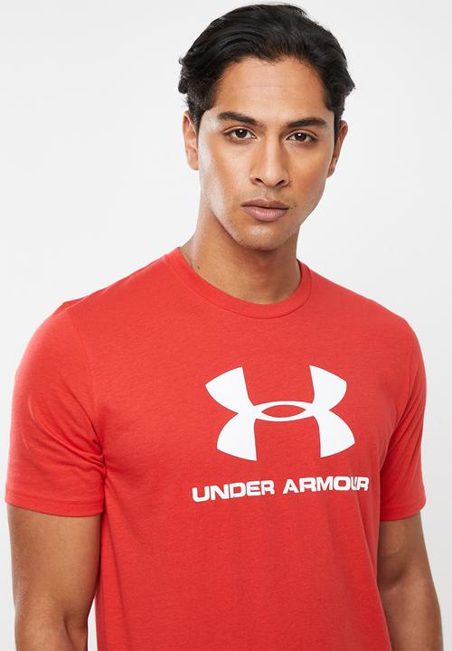 Under Armour - Sportstyle logo tee - red & white