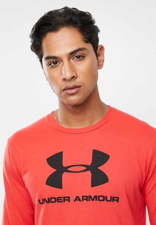 Under Armour - Sportstyle logo long sleeve tee - red & black