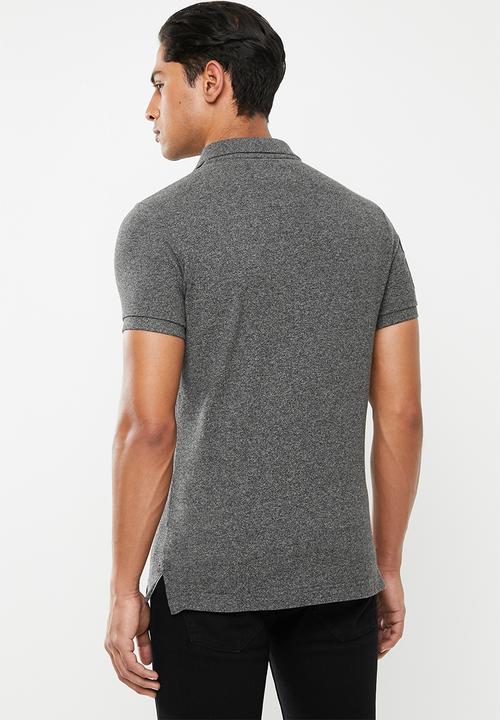 Superdry. - Classic pique short sleeve polo tee - grey