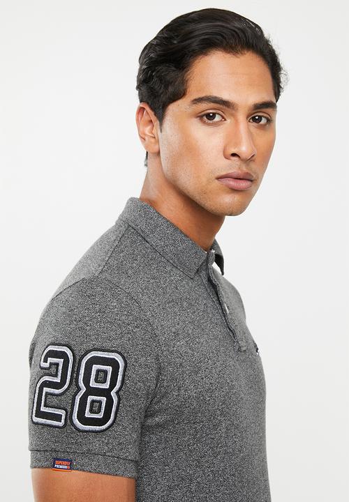 Superdry. - Classic pique short sleeve polo tee - grey