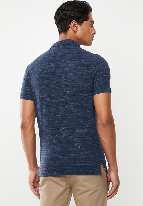 Superdry. - Orange label jersey polo tee - navy