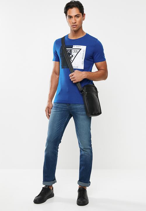 GUESS - Guess short sleeve 2 tone print tee - blue 