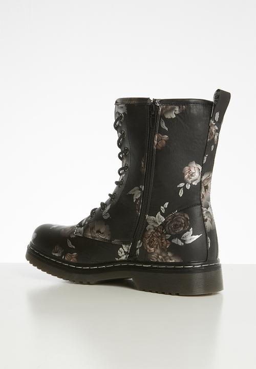 Footwork - Jonty boot - black floral