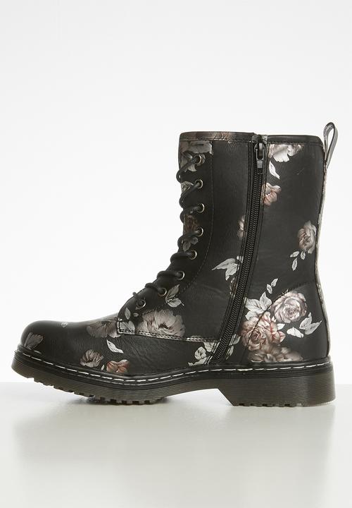 Footwork - Jonty boot - black floral