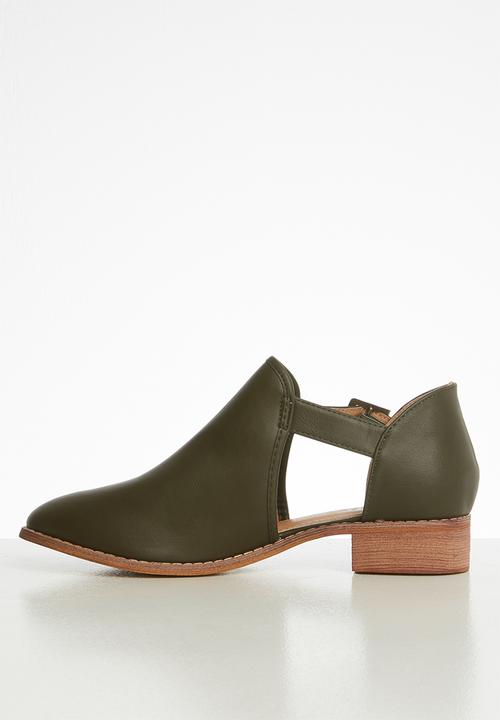 Jada - Side buckle bootie - olive