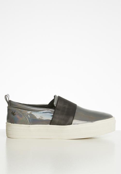 Miss Black - Abbey flatform sneaker - grey
