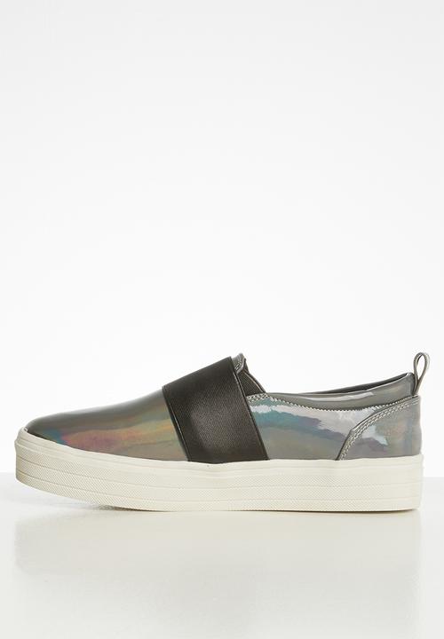 Miss Black - Abbey flatform sneaker - grey