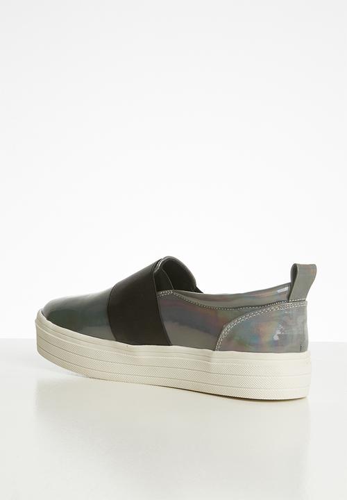 Miss Black - Abbey flatform sneaker - grey