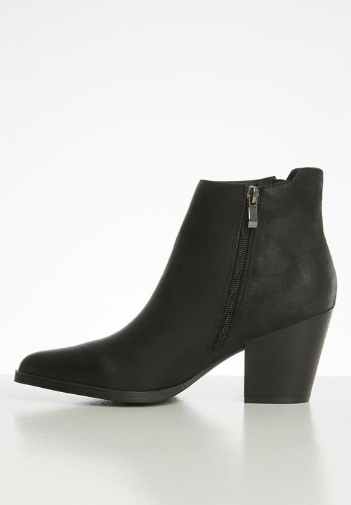 POLO - Alicia double zip ankle boot - black