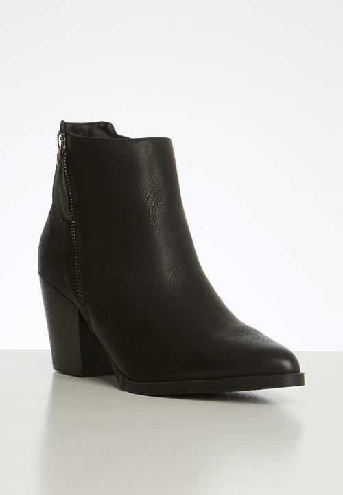 POLO - Alicia double zip ankle boot - black