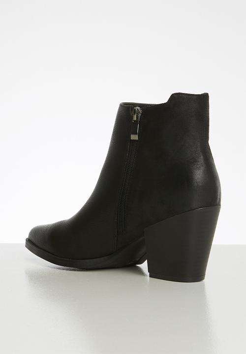 POLO - Alicia double zip ankle boot - black