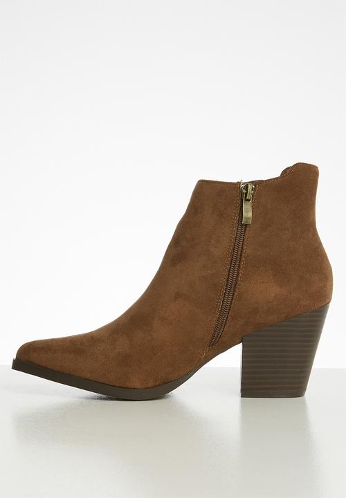 POLO - Alicia double zip ankle boot - tan