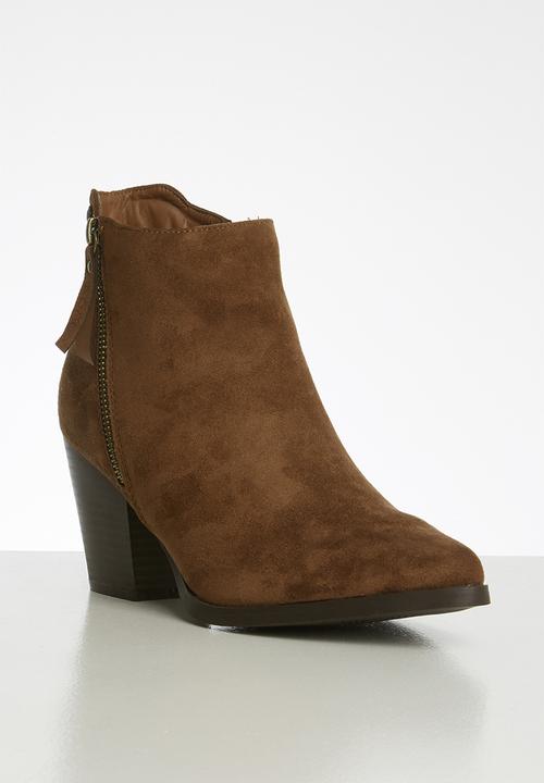 POLO - Alicia double zip ankle boot - tan