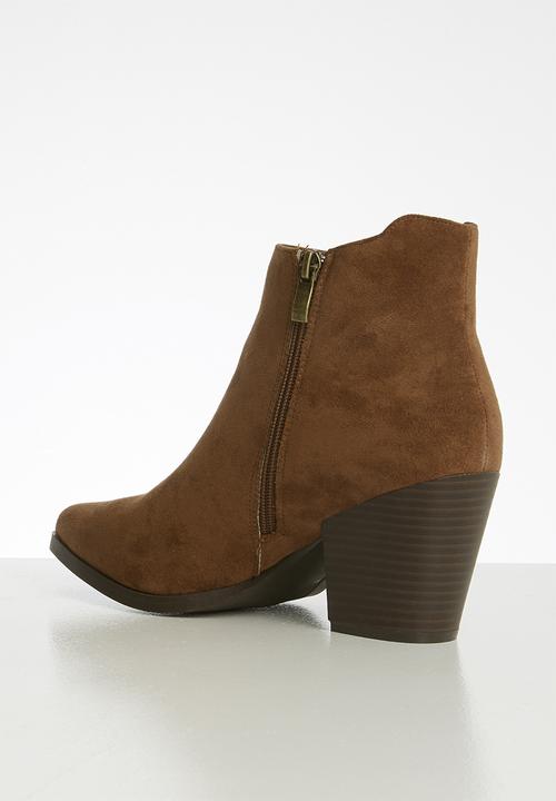 POLO - Alicia double zip ankle boot - tan