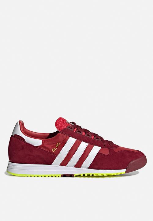 burgundy adidas sneakers