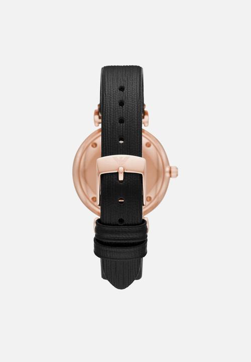 Armani - Gianni T-bar - black & rose gold 