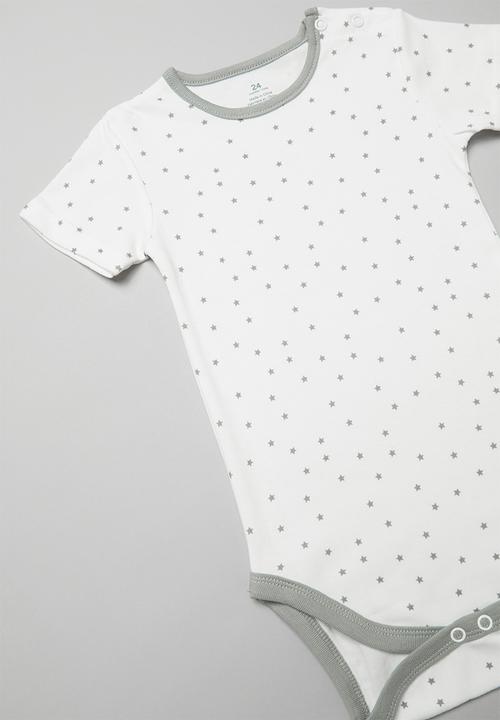 Pop Candy - Short sleeve spot bodysuit - white & grey