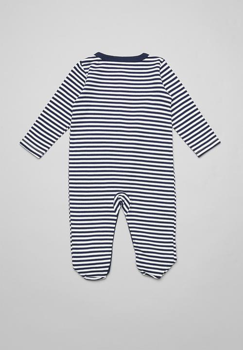 Pop Candy - Boys striped grow on - navy/white