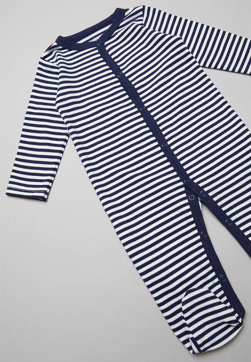 Pop Candy - Boys striped grow on - navy/white