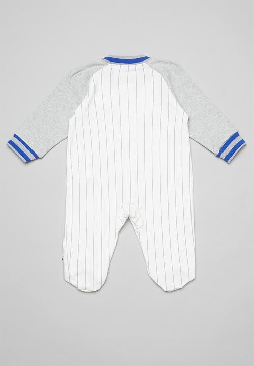 Pop Candy - Baby baseball  long sleeve grow-on - grey & red