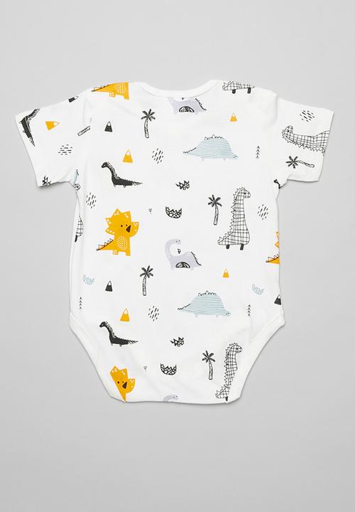 Pop Candy - Dino babygrow - white multi