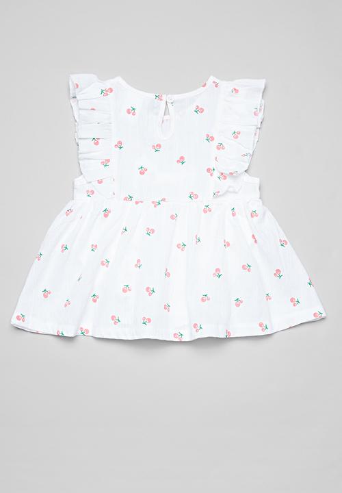 Pop Candy - Baby cherry print dress - white