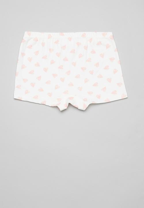 Pop Candy - 3 pack printed briefs - pink & white