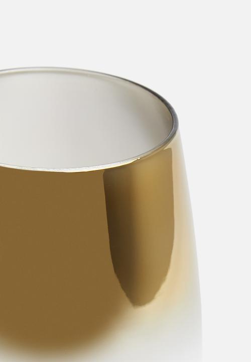 Excellent Houseware - Gold dip wine glass set of 2