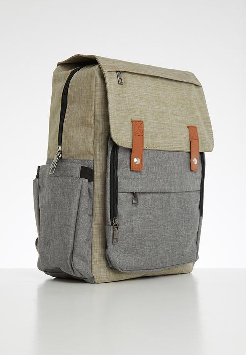 Pop Candy - Multi Nappy Bag- grey & beige 