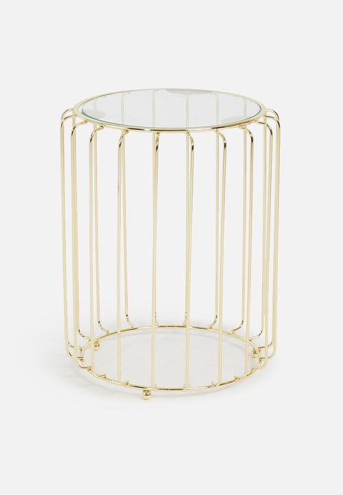 SF Collection - Ribbed side tables set of 2 - gold