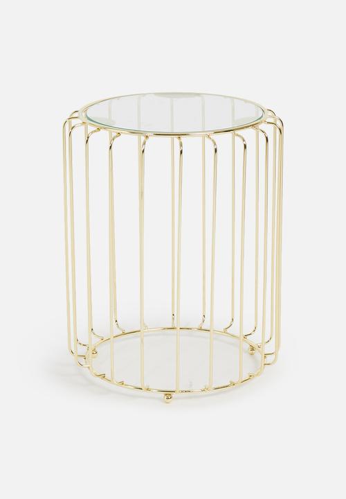 SF Collection - Ribbed side tables set of 2 - gold