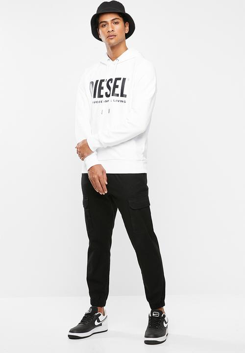 Diesel  - S-gir-hood-division-logo sweat-shirt - white