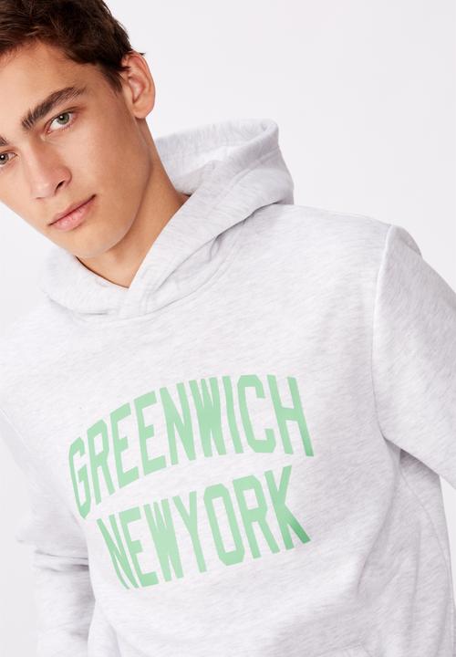 Factorie - Greenwich New York graphic hoodie - grey