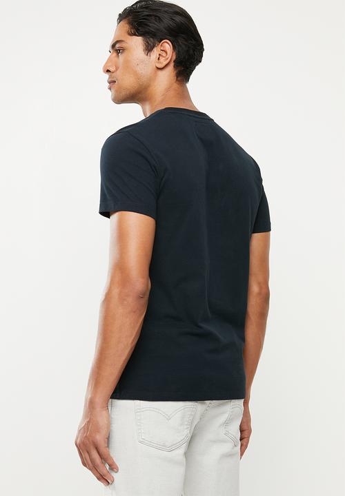 Superdry. - Orange label vntge emb v-neck tee - navy