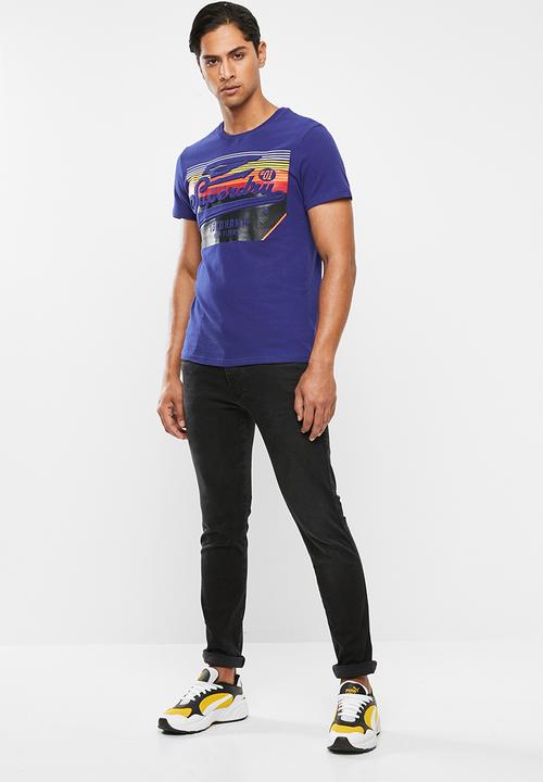 Superdry. - Embossed classics tee - blue