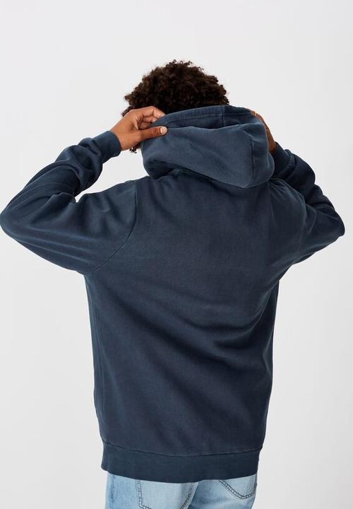 Factorie - New york graphic hoodie - washed navy