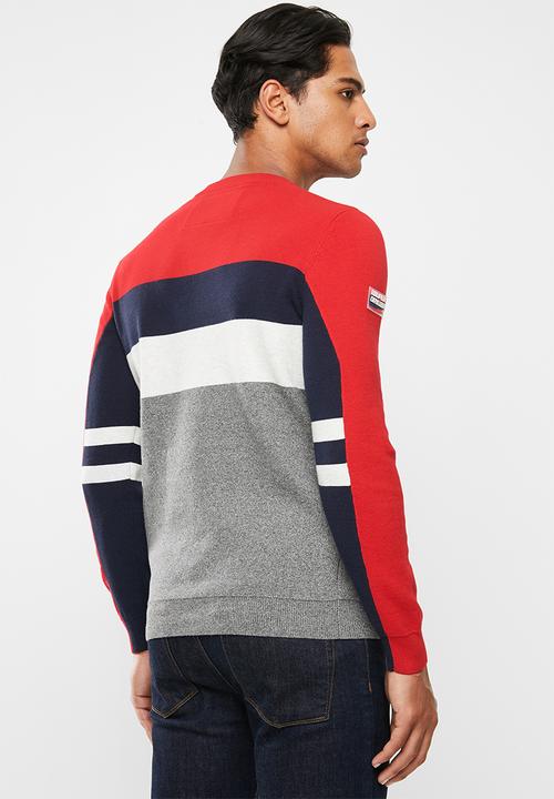 Superdry. - Superdry mega logo crew sweater - grey