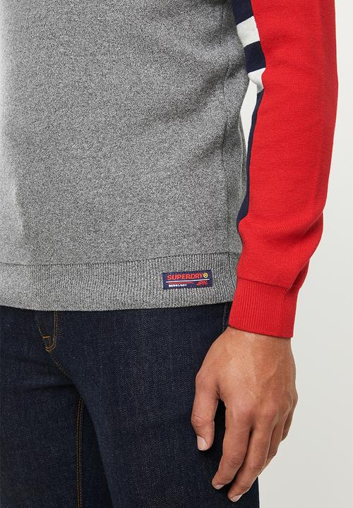 Superdry. - Superdry mega logo crew sweater - grey