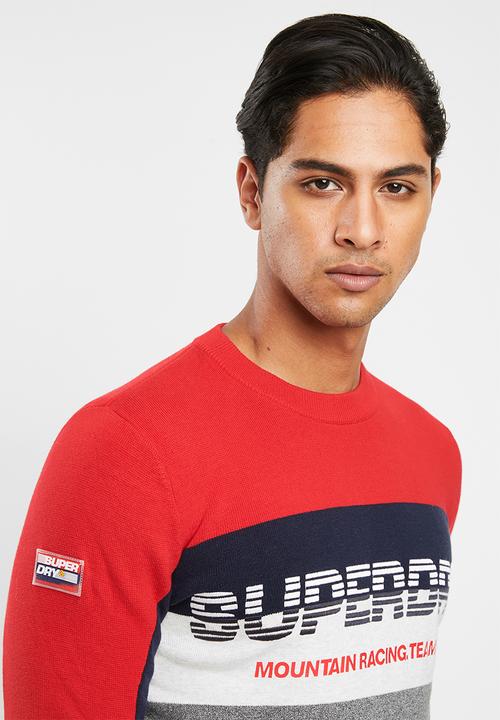 Superdry. - Superdry mega logo crew sweater - grey