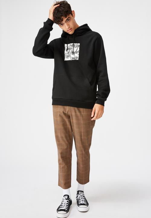 Factorie - City blocks graphic hoodie - black