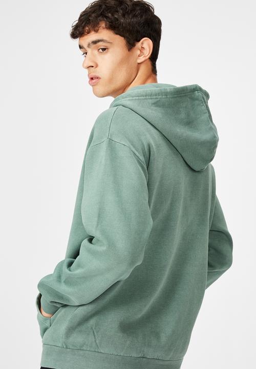 Factorie - Washed zip through hoodie - washed khaki