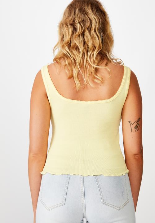 Factorie - Picot trim detail tank - yellow 