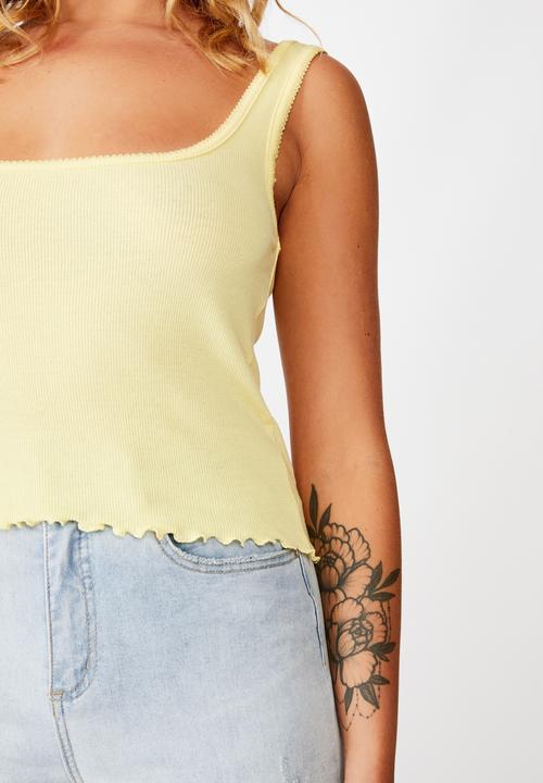 Factorie - Picot trim detail tank - yellow 