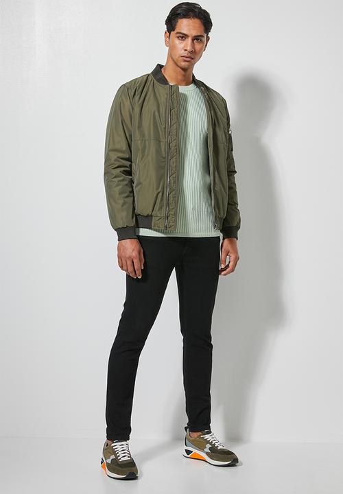 Superbalist - Ribbed slim fit crew neck knit - green