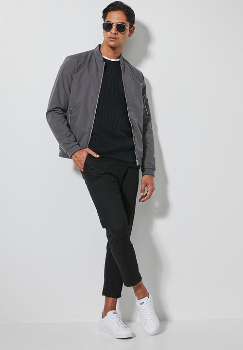 Superbalist - Ribbed slim fit crew neck knit - black