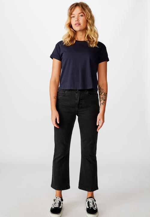Factorie - Curved hem short sleeve tee - navy
